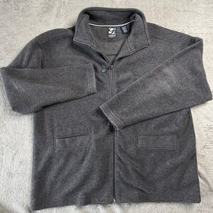 Vintage Gap Pro Fleece Full Zip Jacket Mens Large Charcoal Gray‎ EUC!